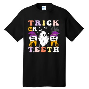 Trick Or Teeth Dental Assistant Dentist Halloween Costumes Gift Tall T-Shirt