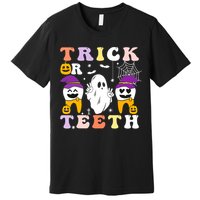 Trick Or Teeth Dental Assistant Dentist Halloween Costumes Gift Premium T-Shirt