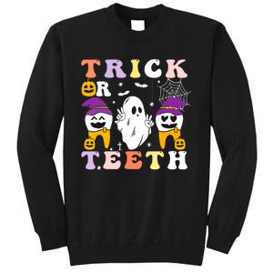 Trick Or Teeth Dental Assistant Dentist Halloween Costumes Gift Tall Sweatshirt