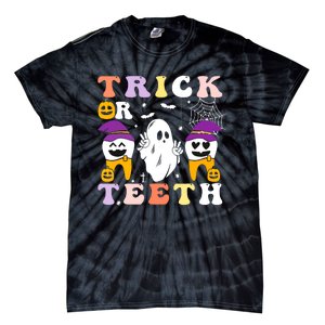 Trick Or Teeth Dental Assistant Dentist Halloween Costumes Gift Tie-Dye T-Shirt