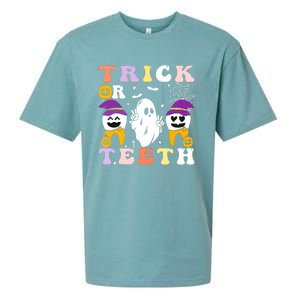 Trick Or Teeth Dental Assistant Dentist Halloween Costumes Gift Sueded Cloud Jersey T-Shirt