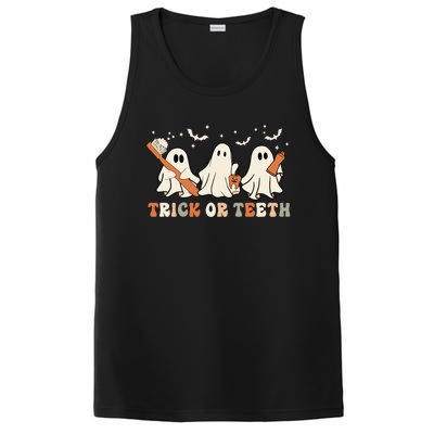 Trick Or Teeth Toothbrush Funny Boo Retro Pumpkin Halloween Gift PosiCharge Competitor Tank