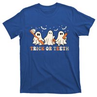 Trick Or Teeth Toothbrush Funny Boo Retro Pumpkin Halloween Gift T-Shirt