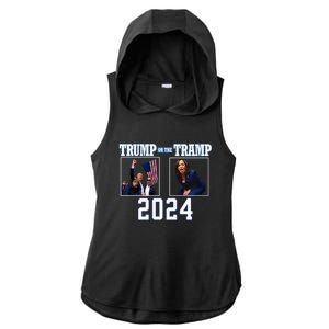 Trump Or The Tramp 2024 Vote For Trump Trump Vance 2024 Ladies PosiCharge Tri-Blend Wicking Draft Hoodie Tank