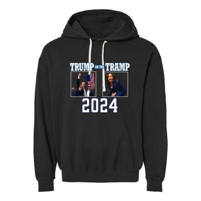 Trump Or The Tramp 2024 Vote For Trump Trump Vance 2024 Garment-Dyed Fleece Hoodie