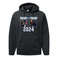 Trump Or The Tramp 2024 Vote For Trump Trump Vance 2024 Performance Fleece Hoodie