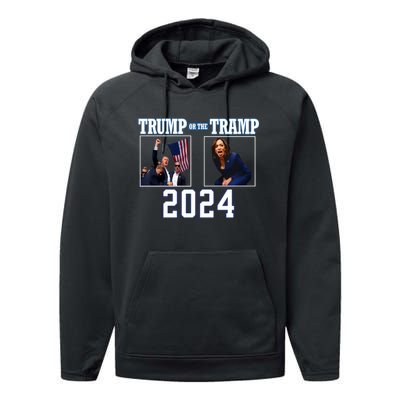 Trump Or The Tramp 2024 Vote For Trump Trump Vance 2024 Performance Fleece Hoodie