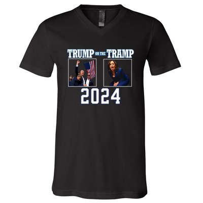 Trump Or The Tramp 2024 Vote For Trump Trump Vance 2024 V-Neck T-Shirt