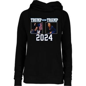 Trump Or The Tramp 2024 Vote For Trump Trump Vance 2024 Womens Funnel Neck Pullover Hood