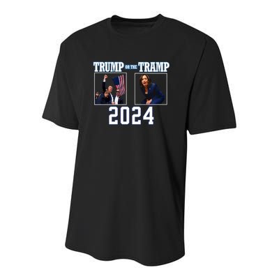 Trump Or The Tramp 2024 Vote For Trump Trump Vance 2024 Youth Performance Sprint T-Shirt