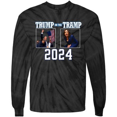 Trump Or The Tramp 2024 Vote For Trump Trump Vance 2024 Tie-Dye Long Sleeve Shirt