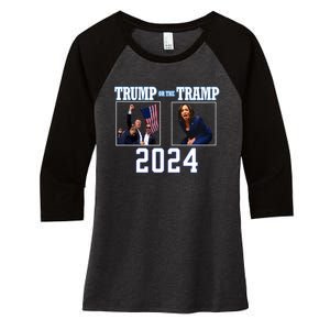 Trump Or The Tramp 2024 Vote For Trump Trump Vance 2024 Women's Tri-Blend 3/4-Sleeve Raglan Shirt