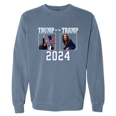 Trump Or The Tramp 2024 Vote For Trump Trump Vance 2024 Garment-Dyed Sweatshirt