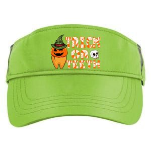 Trick Or Teeth Funny Dentist Halloween Dental Squad Gift Adult Drive Performance Visor