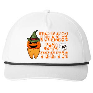 Trick Or Teeth Funny Dentist Halloween Dental Squad Gift Snapback Five-Panel Rope Hat