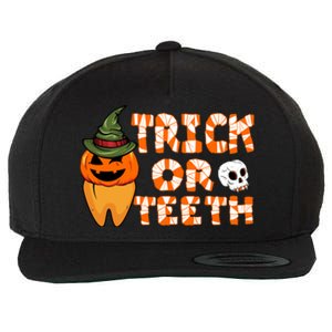 Trick Or Teeth Funny Dentist Halloween Dental Squad Gift Wool Snapback Cap