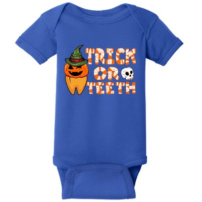 Trick Or Teeth Funny Dentist Halloween Dental Squad Gift Baby Bodysuit