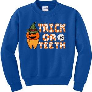 Trick Or Teeth Funny Dentist Halloween Dental Squad Gift Kids Sweatshirt