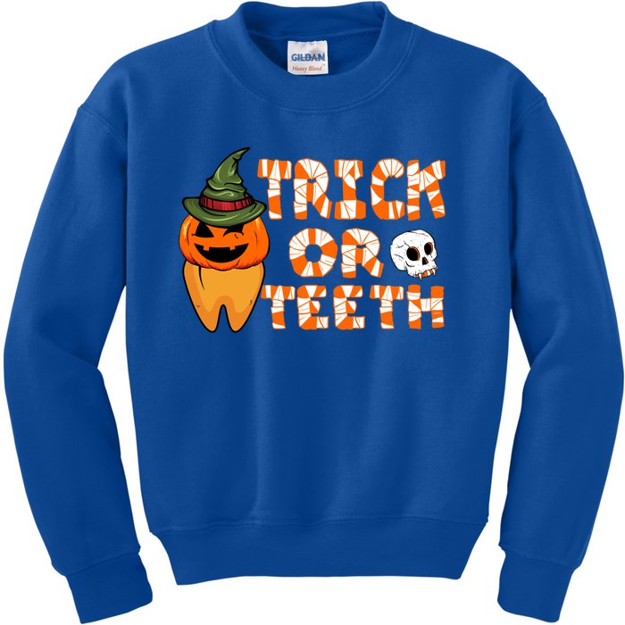 Trick Or Teeth Funny Dentist Halloween Dental Squad Gift Kids Sweatshirt