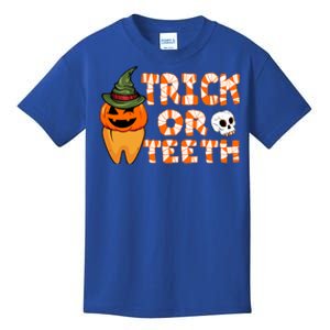 Trick Or Teeth Funny Dentist Halloween Dental Squad Gift Kids T-Shirt