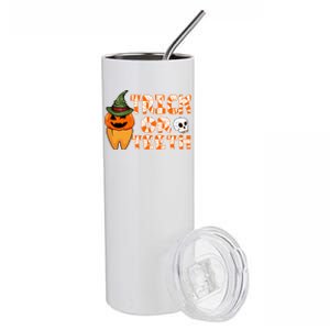 Trick Or Teeth Funny Dentist Halloween Dental Squad Gift Stainless Steel Tumbler