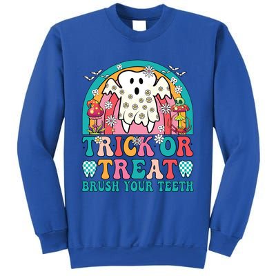 Trick Or Treat Brush Your Teeth Boo Ghost Halloween Dentist Gift Sweatshirt