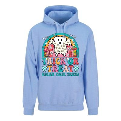 Trick Or Treat Brush Your Teeth Boo Ghost Halloween Dentist Gift Unisex Surf Hoodie