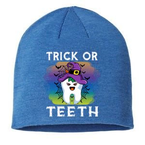 Trick Or Teeth Funny Dentist Halloween Dental Squad Gift Sustainable Beanie