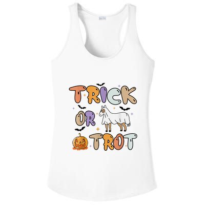 Trick Or Trot Funny Halloween Pumpkin And Cute Ghost Horse Ladies PosiCharge Competitor Racerback Tank