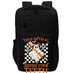 Trick Or Treat Brush Your Teeth Dentist Halloween Costume Funny Gift Impact Tech Backpack