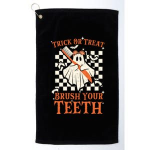 Trick Or Treat Brush Your Teeth Dentist Halloween Costume Funny Gift Platinum Collection Golf Towel