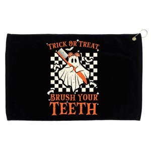 Trick Or Treat Brush Your Teeth Dentist Halloween Costume Funny Gift Grommeted Golf Towel