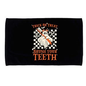 Trick Or Treat Brush Your Teeth Dentist Halloween Costume Funny Gift Microfiber Hand Towel