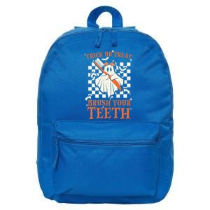 Trick Or Treat Brush Your Teeth Dentist Halloween Costume Funny Gift 16 in Basic Backpack