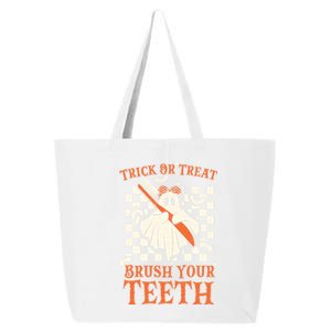 Trick Or Treat Brush Your Teeth Dentist Halloween Costume Funny Gift 25L Jumbo Tote