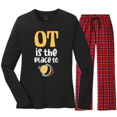 Therapist Occupational Therapy Ot Is The Pleace To Bee Women's Long Sleeve Flannel Pajama Set 