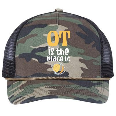 Therapist Occupational Therapy Ot Is The Pleace To Bee Retro Rope Trucker Hat Cap