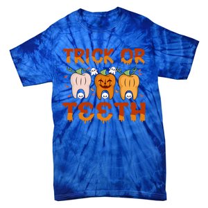 Trick Or Teeth Funny Dentist Halloween Dental Squad Cute Gift Tie-Dye T-Shirt