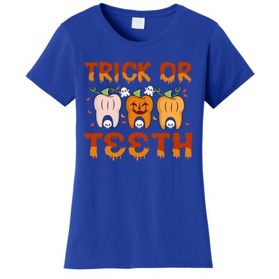 Trick Or Teeth Funny Dentist Halloween Dental Squad Cute Gift Women's T-Shirt