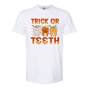 Trick Or Teeth Funny Dentist Halloween Dental Squad Cute Gift Softstyle CVC T-Shirt