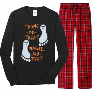 Trick Or Treat Smell My Feet Funny Halloween Long Sleeve Pajama Set