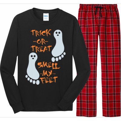 Trick Or Treat Smell My Feet Funny Halloween Long Sleeve Pajama Set