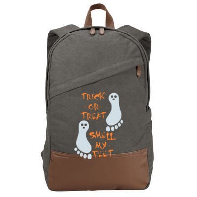 Trick Or Treat Smell My Feet Funny Halloween Cotton Canvas Backpack