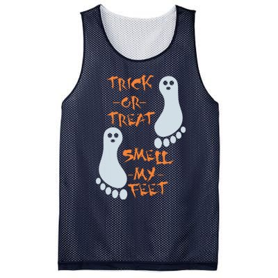 Trick Or Treat Smell My Feet Funny Halloween Mesh Reversible Basketball Jersey Tank