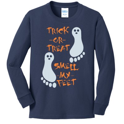 Trick Or Treat Smell My Feet Funny Halloween Kids Long Sleeve Shirt