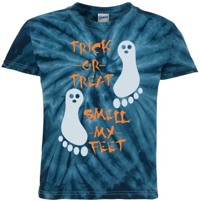 Trick Or Treat Smell My Feet Funny Halloween Kids Tie-Dye T-Shirt