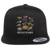 Turtles Of The World Apparel Turtle Types Of Turtle Flat Bill Trucker Hat