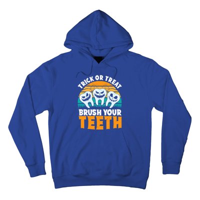 Trick Or Treat Brush Your Teeth Dentist Pun Halloween Dental Funny Gift Hoodie