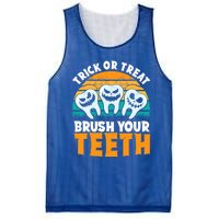 Trick Or Treat Brush Your Teeth Dentist Pun Halloween Dental Funny Gift Mesh Reversible Basketball Jersey Tank