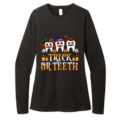 Trick Or Teeth Funny Dentist Halloween Dental Squad Funny Gift Womens CVC Long Sleeve Shirt